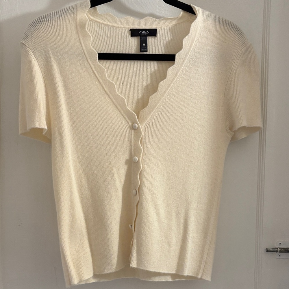 Aqua Cream V-Neck Sweater